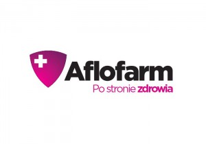 Logo Aflofarm w raz z tekstem reklamowym